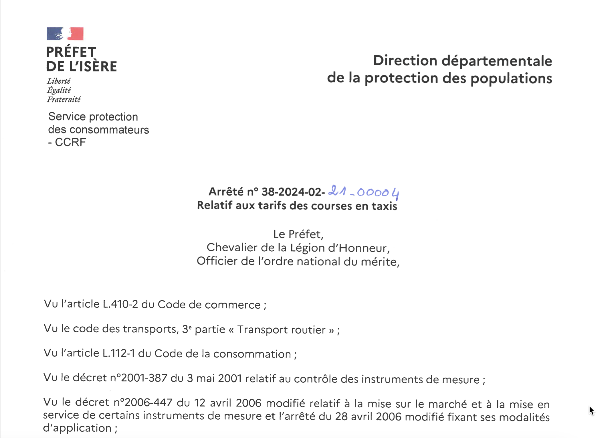 Nouvel Arrêté Préfectoral : Réglementation des Taxis dans l’Isère